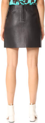 Diane von Furstenberg Jenny Leather Miniskirt