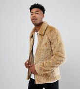 Thumbnail for your product : ASOS DESIGN Tall faux fur western jacket in brown