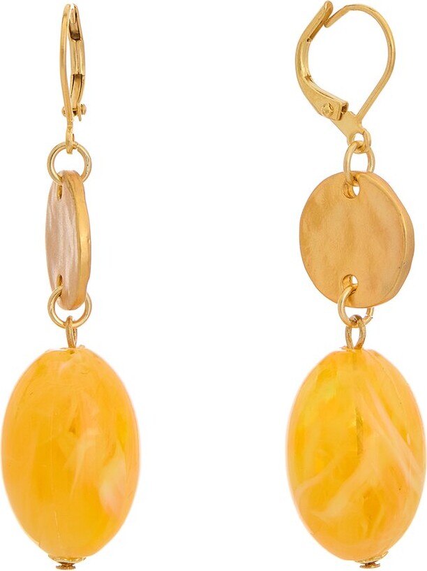 Kenneth Jay Lane 18K Plated Resin Dangle Earrings