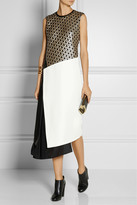 Thumbnail for your product : Reed Krakoff Paneled eyelet-lace, twill and leather dress
