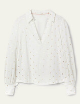 Thumbnail for your product : Boden Collared Notch Neck Cotton Top