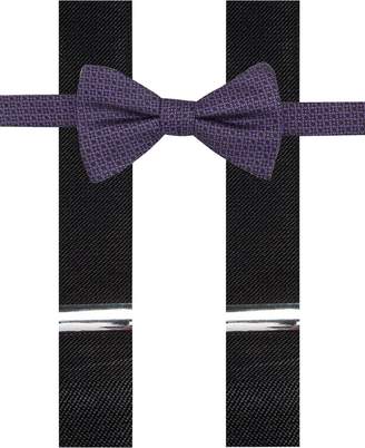 Alfani Purple Bow Tie & Suspender Set, Created for Macy's