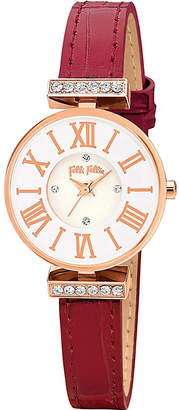 Folli Follie WF13B014SSW_RE Dynasty rose gold-plated stainless steel and leather watch