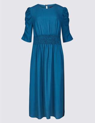 Marks and Spencer Half Sleeve Waisted Midi Dress