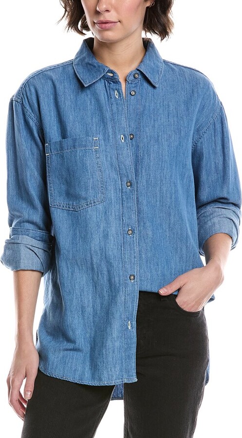 7 For All Mankind Easy Linen-Blend Shirt
