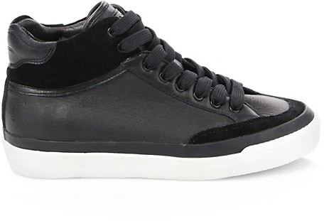 black leather high tops