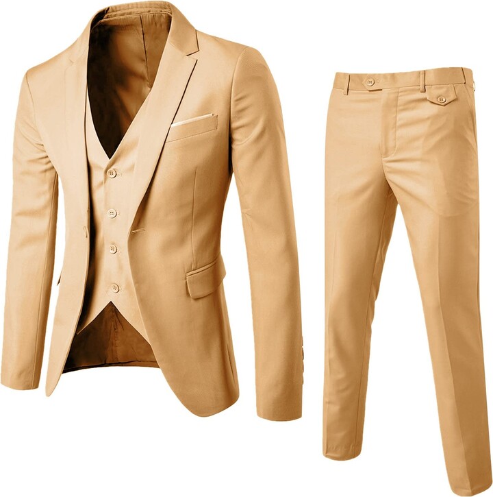 Generic Men’s Suit Slim 3 Piece Suit Business Wedding Party Jacket Vest ...