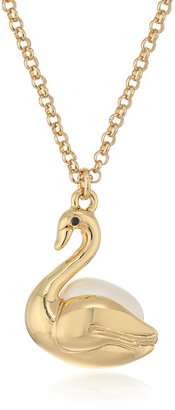 Kate Spade Swan -Colored Pendant Necklace, 30" + 3" Extender