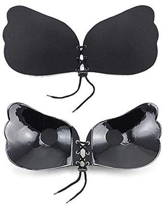 Lace-Up Adhesive Push-Up Sticky Bra Backless Strapless Reusable