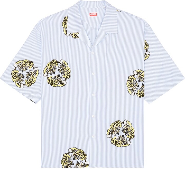 Kenzo x Verdy Collection Hawaiian Short Sleeve Shirt in Blue