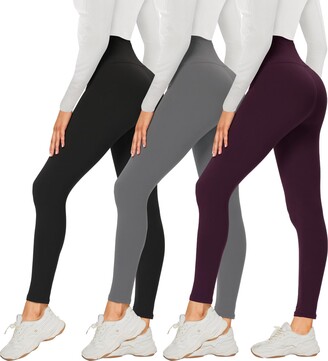 DDOBB 3 Pack Leggings for Women High Waisted Black Leggings Tummy Control  Stretchy Pants Trousers for Gym Fitness Yoga Running Regular&Plus Size -  ShopStyle