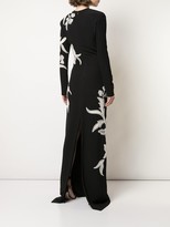 Thumbnail for your product : Oscar de la Renta Applique Fitted Long Dress