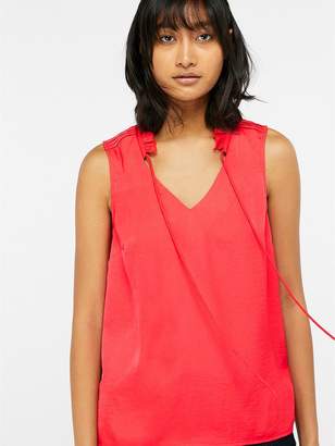 Monsoon Wisteria Woven Front Sleeveless Top - Coral