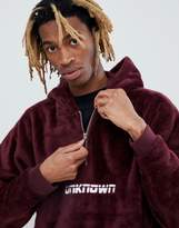 Thumbnail for your product : ASOS DESIGN x Unknown London Oversized Borg Hoodie With Half Zip