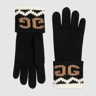 Gucci Wool gloves with mirroredGG