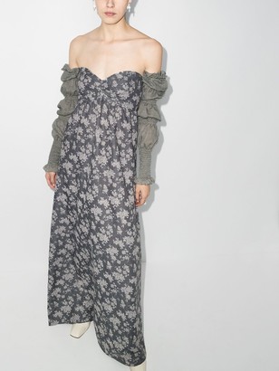 Masterpeace Floral-Print Off-The-Shoulder Maxi Dress
