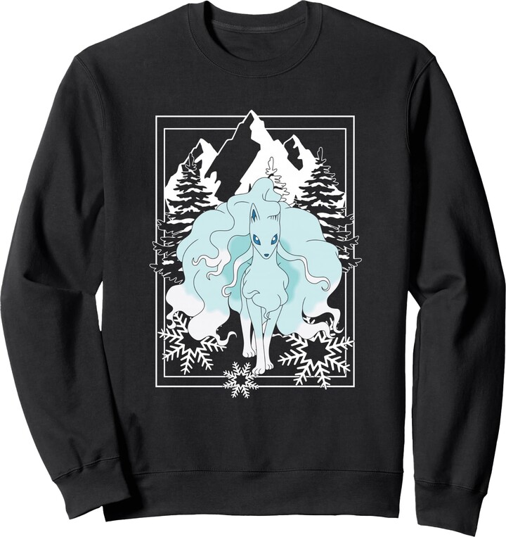 Pokemon Alolan Ninetales Frozen Mountains Retro Portrait Sweatshirt
