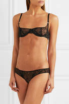 Thumbnail for your product : Fleur Du Mal Snake Corded-lace Underwired Balconette Bra - Black