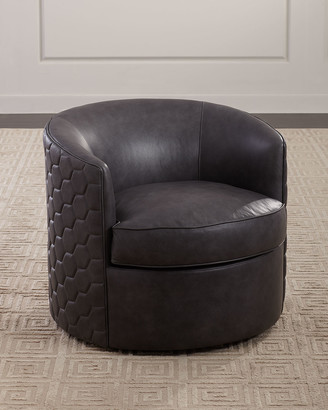 Bernhardt Corbin Leather Swivel Chair