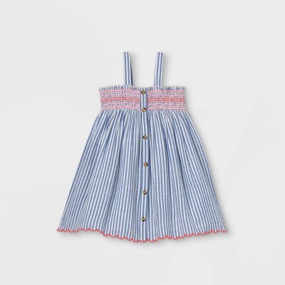 Toddler Girls' Striped Smocked Button-Front Tank Dress - Cat & JackTM