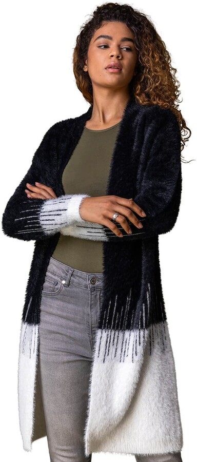 fluffy black cardigan womens