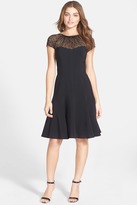 Thumbnail for your product : Maggy London Contrast Yoke Seamed Fit & Flare Dress (Petite)