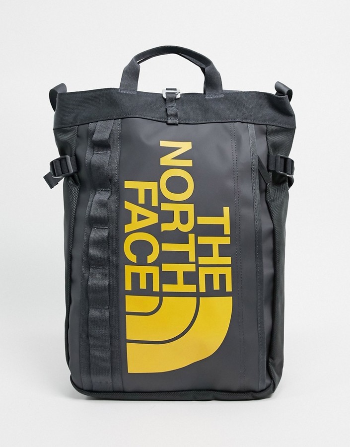 The North Face Base Camp tote bag in gray/yellow - ShopStyle