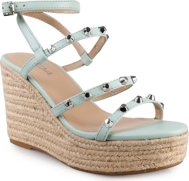 Soda Sunglasses Women's Chic Strappy Espadrilles Platform Wedge Casual Sandals