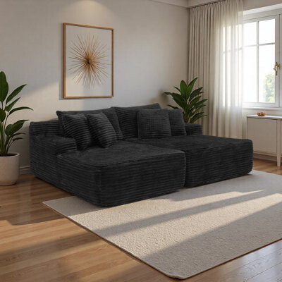 Latitude Run Two-Seater Lazy Sofa Lounge Chair,Compressed Sofa No Assembly Required, Made Of Fabric, Fluffy Modern Lounge Chair, Used For Indoor Living Rooms And B