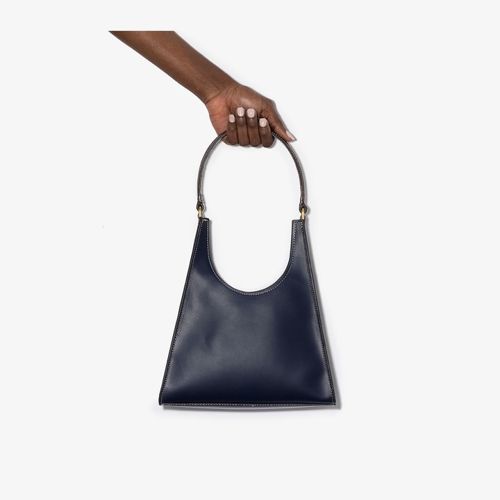 STAUD Navy Rey Leather Shoulder Bag ShopStyle
