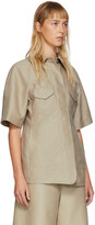 Thumbnail for your product : LVIR Beige Structured Short Sleeve Shirt