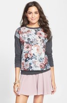 Thumbnail for your product : Soprano Floral Print Quilted Sweatshirt (Juniors)