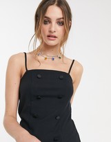 Thumbnail for your product : Topshop mini tux dress in black