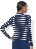 Thumbnail for your product : Lauren Ralph Lauren Striped Slim Cable-Knit Cardigan