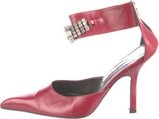 Cesare Paciotti Leather D'Orsay Pumps Pink Pointed-Toes Wrap-Around Straps Unfortunately, due to restrictions, this item may not be eligible for shipping in all areas.
