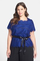Thumbnail for your product : Alex Evenings Belted Lace Blouse (Plus Size)