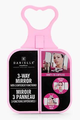 boohoo NEW Womens Fold Up Travel Mirror in Pink size One Size