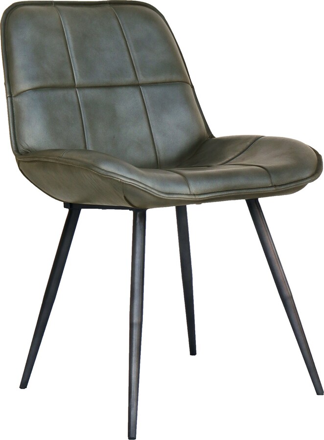 Dunelm Finn Set of 2 Leather Dining Chairs Light Grey ShopStyle