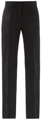 Givenchy High-rise Wool-blend Grain De Poudre Suit Trousers - Black