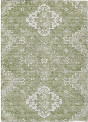HomeRoots 9' X 12' Beige And Ivory Medallion Washable Indoor Outdoor Area Rug
