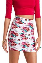 Thumbnail for your product : Charlotte Russe Floral Print Bodycon Mini Skirt