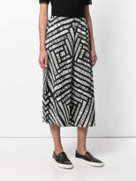 Thumbnail for your product : Pleats Please Issey Miyake cropped pleated patterned trousers