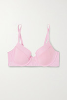 Thumbnail for your product : Calvin Klein Underwear Demi Lace-trimmed Stretch-jersey Underwired Bra