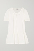 Thumbnail for your product : POUR LES FEMMES Ruffled Cotton-voile Nightdress - White