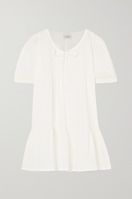 POUR LES FEMMES Ruffled Cotton-voile Nightdress - White
