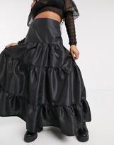 Thumbnail for your product : Milk It vintage tiered maxi skirt in taffeta