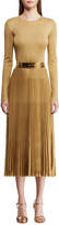 Thumbnail for your product : Ralph Lauren Collection Pleated Crewneck Dress