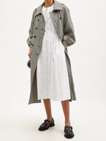 Thumbnail for your product : Shrimps Birch Checked Wool-tweed Trench Coat - Black White