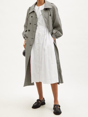 Shrimps Birch Checked Wool-tweed Trench Coat - Black White