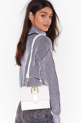 Nasty Gal Womens WANT You're Outta Buck-le Patent Bag - white - One Size